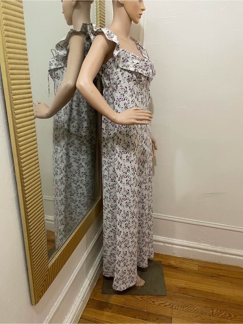 wild fable Cream Floral Maxi Dress with Purple Accents - Picture 6 of 10